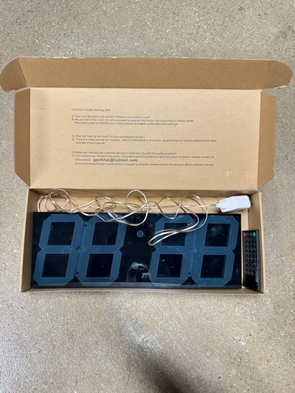 CHKOSDA Large LED Digital Wall Clock Remote Timer Temperature Display NIB